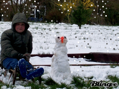 William tout content : de la neige !